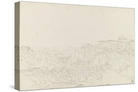 Ravin coupé par un viaduc et une forteresse sur la hauteur-Pierre Henri de Valenciennes-Stretched Canvas