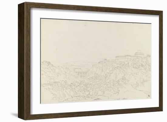 Ravin coupé par un viaduc et une forteresse sur la hauteur-Pierre Henri de Valenciennes-Framed Giclee Print