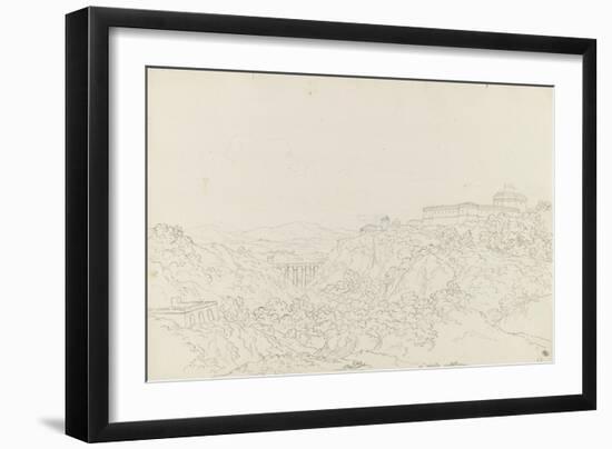 Ravin coupé par un viaduc et une forteresse sur la hauteur-Pierre Henri de Valenciennes-Framed Giclee Print
