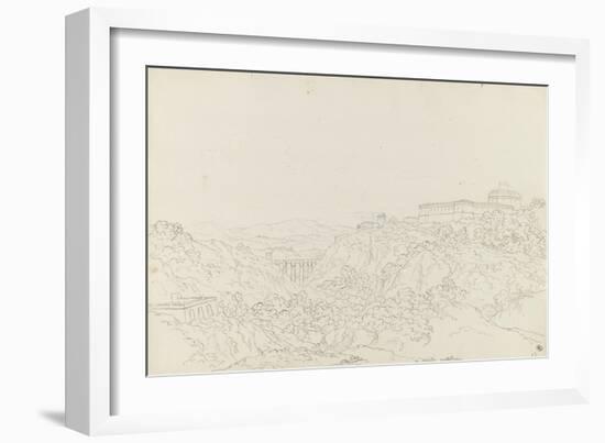 Ravin coupé par un viaduc et une forteresse sur la hauteur-Pierre Henri de Valenciennes-Framed Giclee Print