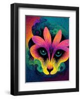 Raw Flower Fox-null-Framed Art Print