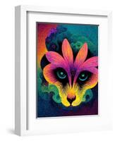 Raw Flower Fox-null-Framed Art Print