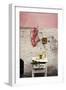 Raw Pork Ribs Hanging on the Wall of a House, Next to a A Gold-Framed Picture-Maria Brinkop-Framed Premium Photographic Print