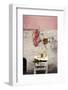 Raw Pork Ribs Hanging on the Wall of a House, Next to a A Gold-Framed Picture-Maria Brinkop-Framed Photographic Print