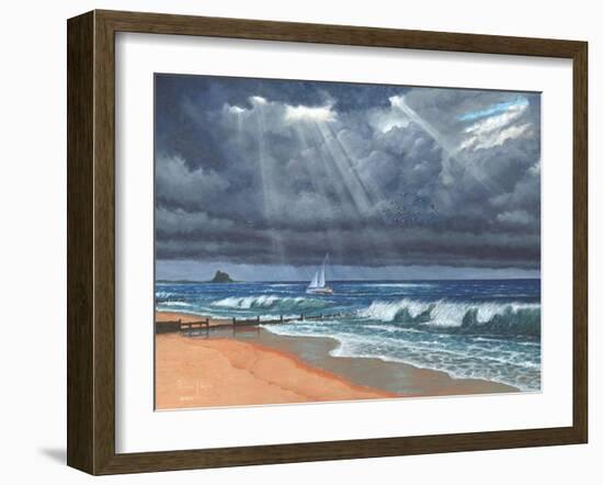 Raw - Storm over Lindisfarne-Richard Harpum-Framed Art Print