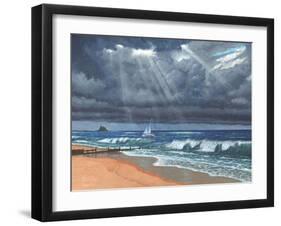 Raw - Storm over Lindisfarne-Richard Harpum-Framed Art Print