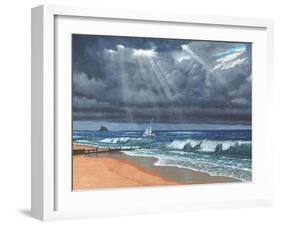 Raw - Storm over Lindisfarne-Richard Harpum-Framed Art Print