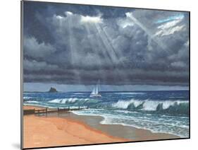 Raw - Storm over Lindisfarne-Richard Harpum-Mounted Art Print