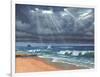 Raw - Storm over Lindisfarne-Richard Harpum-Framed Art Print