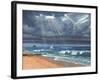 Raw - Storm over Lindisfarne-Richard Harpum-Framed Art Print