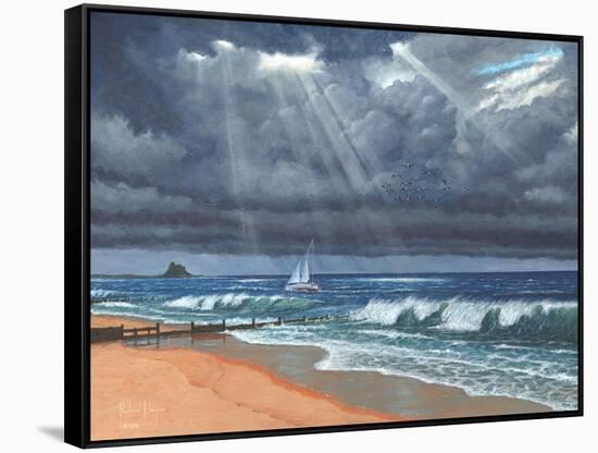 Raw - Storm over Lindisfarne-Richard Harpum-Framed Stretched Canvas