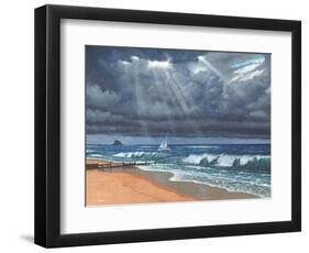 Raw - Storm over Lindisfarne-Richard Harpum-Framed Art Print