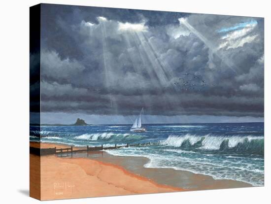 Raw - Storm over Lindisfarne-Richard Harpum-Stretched Canvas