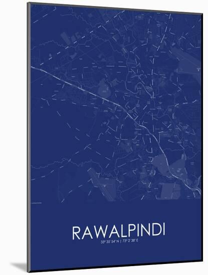 Rawalpindi, Pakistan Blue Map-null-Mounted Poster