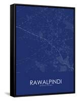 Rawalpindi, Pakistan Blue Map-null-Framed Stretched Canvas