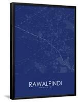 Rawalpindi, Pakistan Blue Map-null-Framed Poster