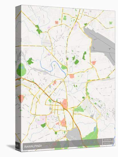 Rawalpindi, Pakistan Map-null-Stretched Canvas