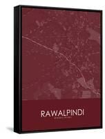 Rawalpindi, Pakistan Red Map-null-Framed Stretched Canvas