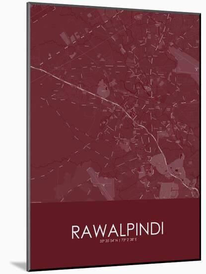 Rawalpindi, Pakistan Red Map-null-Mounted Poster