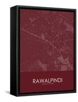 Rawalpindi, Pakistan Red Map-null-Framed Stretched Canvas