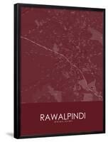 Rawalpindi, Pakistan Red Map-null-Framed Poster