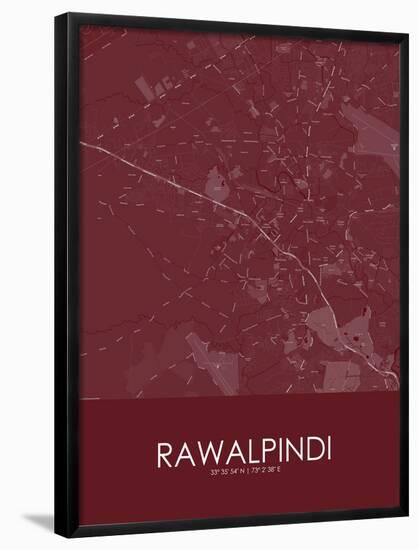 Rawalpindi, Pakistan Red Map-null-Framed Poster