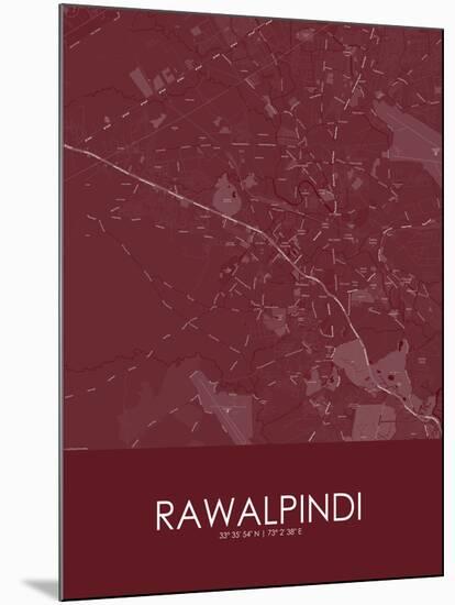 Rawalpindi, Pakistan Red Map-null-Mounted Poster