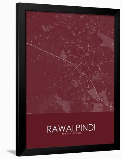 Rawalpindi, Pakistan Red Map-null-Framed Poster