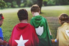 Superhero Kids Aspirations Fun Outdoors Concept-Rawpixel com-Framed Photographic Print