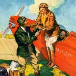 "Just Married, Just Landed," Country Gentleman Cover, July 1, 1929-Ray C. Strang-Giclee Print