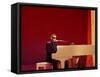Ray Charles at White Piano-null-Framed Stretched Canvas