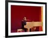 Ray Charles at White Piano-null-Framed Photo