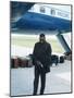 Ray Charles Beside His Private Jet-null-Mounted Photo