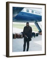 Ray Charles Beside His Private Jet-null-Framed Photo