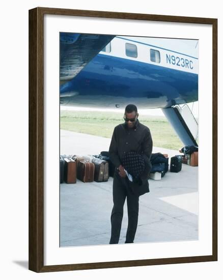 Ray Charles Beside His Private Jet-null-Framed Photo