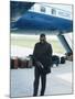 Ray Charles Beside His Private Jet-null-Mounted Photo