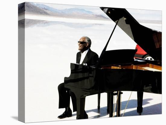 Ray Charles Filming a Peugeot Commercial, 1994-null-Stretched Canvas