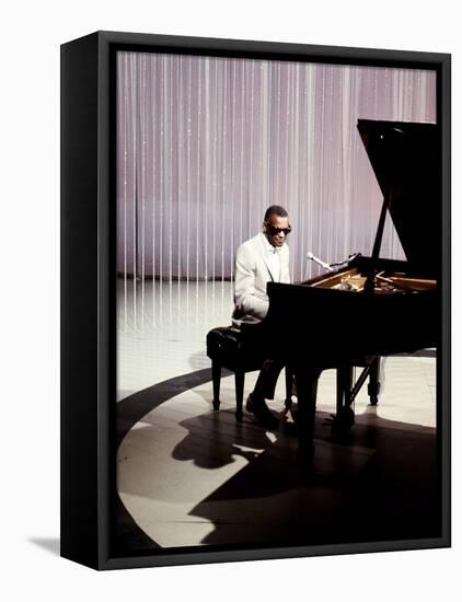 Ray Charles Filming for NBC-null-Framed Stretched Canvas