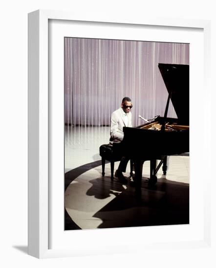 Ray Charles Filming for NBC-null-Framed Photo