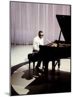 Ray Charles Filming for NBC-null-Mounted Photo