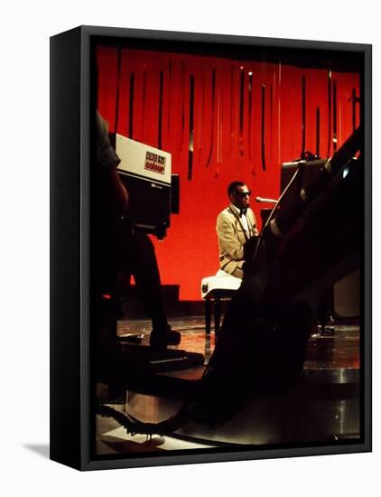 Ray Charles Filming for the BBC-null-Framed Stretched Canvas