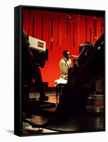 Ray Charles Filming for the BBC-null-Framed Stretched Canvas