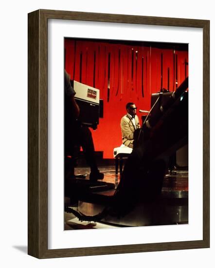 Ray Charles Filming for the BBC-null-Framed Photo