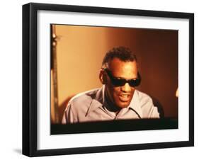 Ray Charles in the Recording Studio-null-Framed Photo