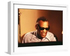 Ray Charles in the Recording Studio-null-Framed Photo