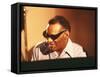 Ray Charles in the Recording Studio-null-Framed Stretched Canvas