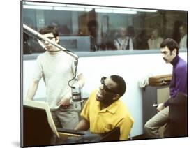 Ray Charles in the Recording Studio-null-Mounted Photo