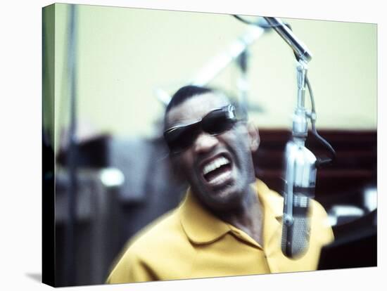 Ray Charles in the Recording Studio-null-Stretched Canvas