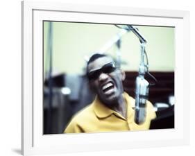 Ray Charles in the Recording Studio-null-Framed Photo