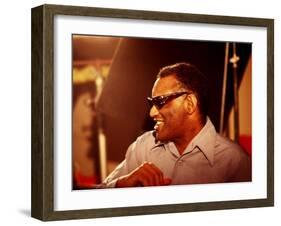 Ray Charles in the Recording Studio-null-Framed Photo